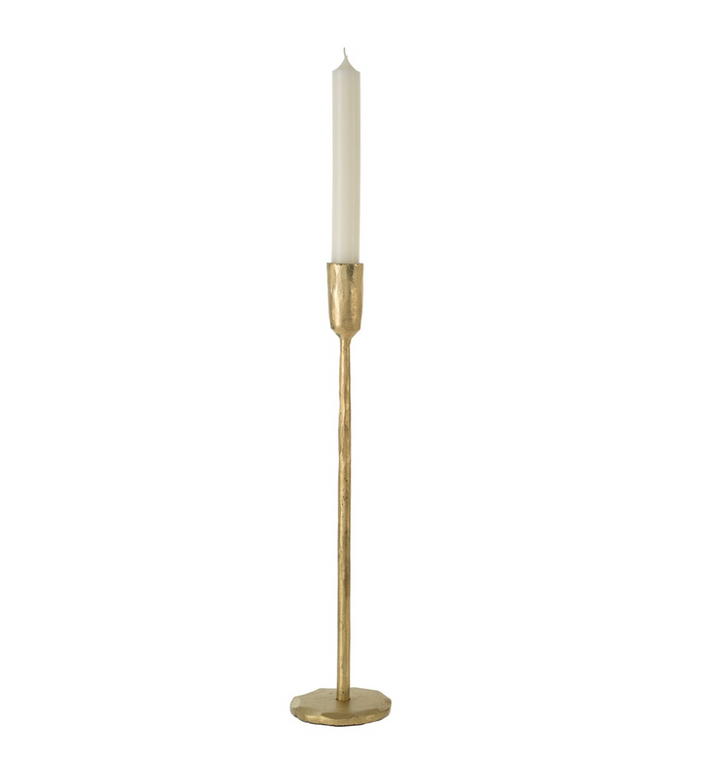 Gold Luna Forged Iron Candlestick