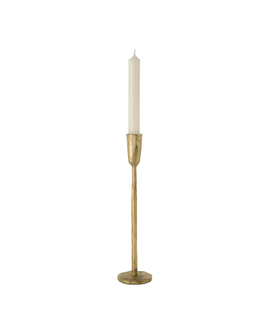 Gold Luna Forged Iron Candlestick