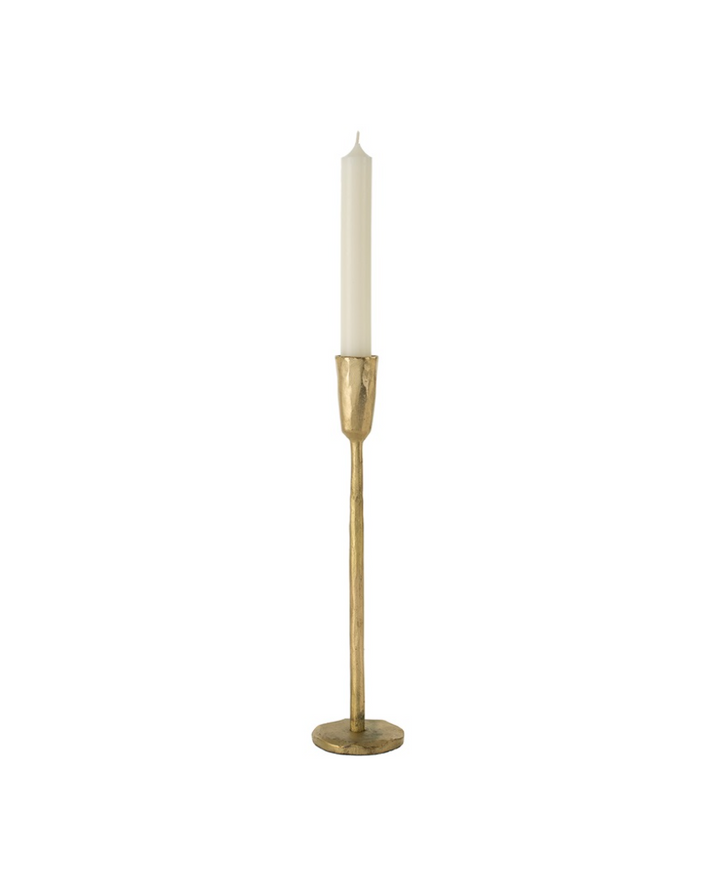 Gold Luna Forged Iron Candlestick