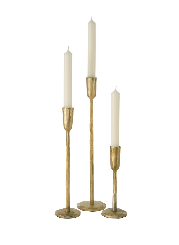 Gold Luna Forged Iron Candlestick