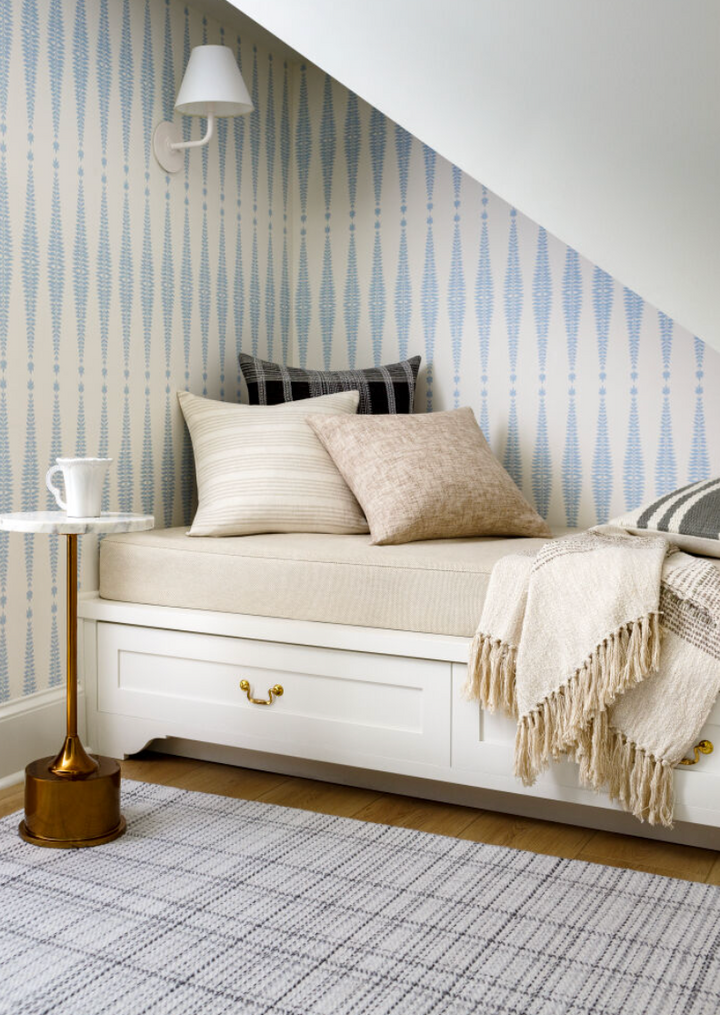 black throw pillow with stripes