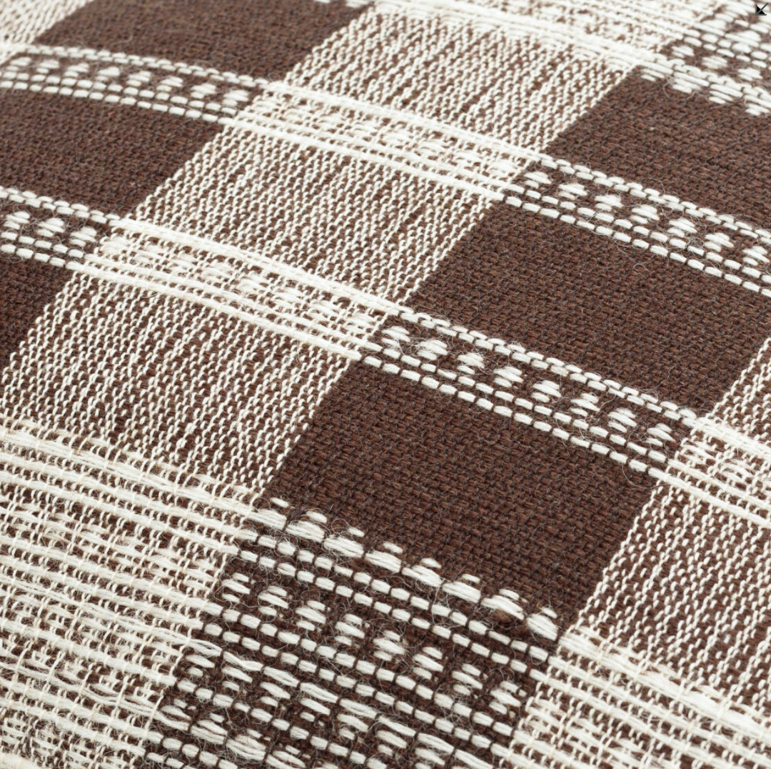 brown gingham throw pillow
