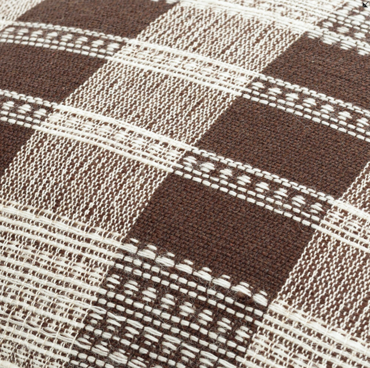 brown gingham throw pillow