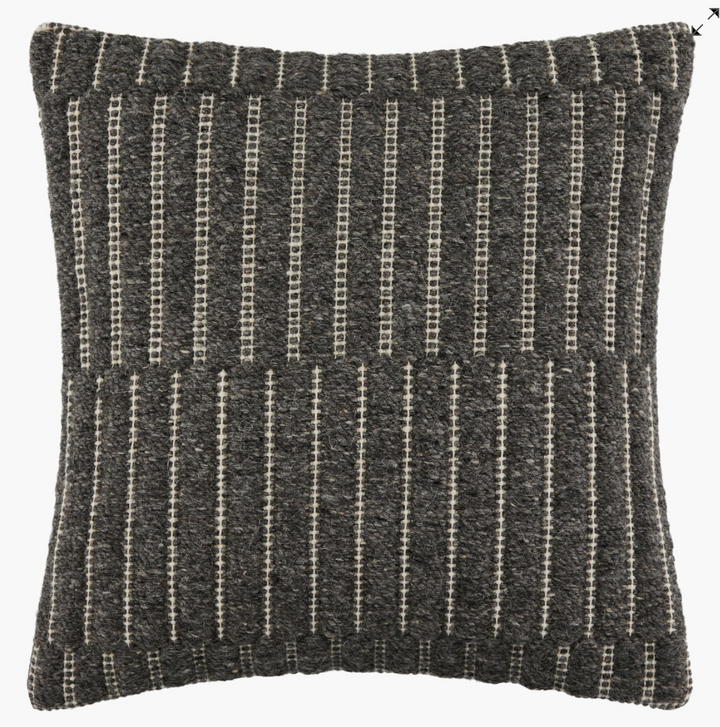 grey textured throw pillow