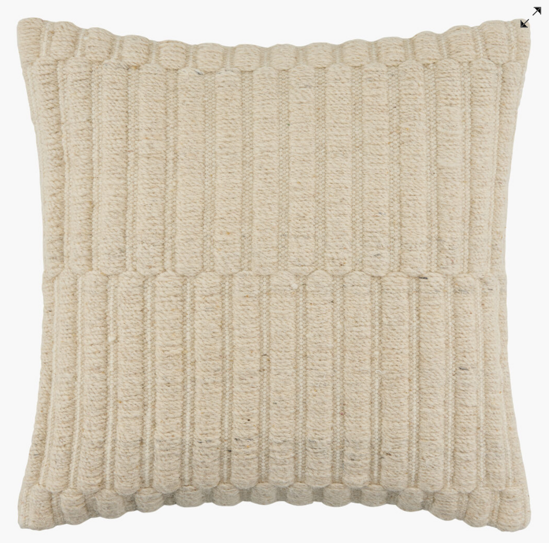 textured white throw pillow