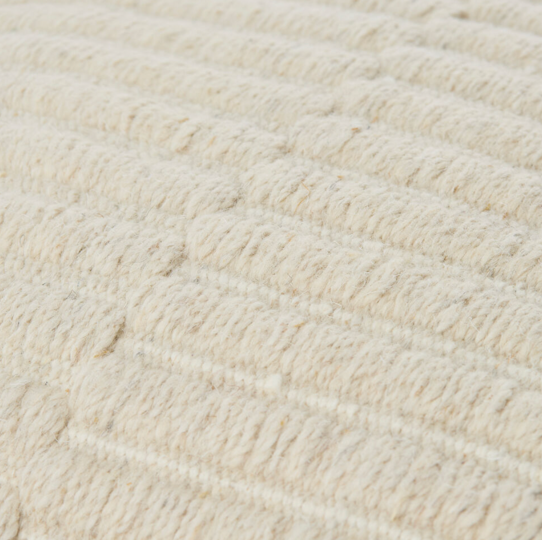 close up white textured throw pillow