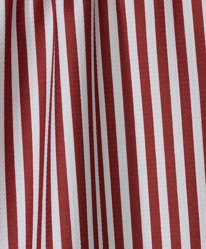 Red and white striped towel 