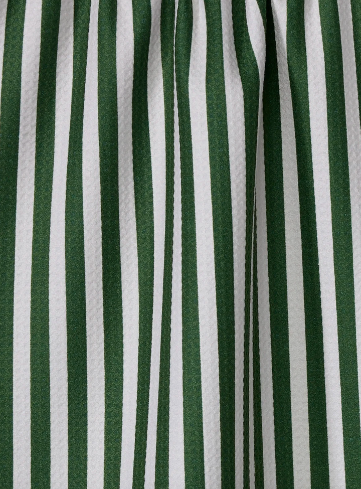 Green and white striped towel 