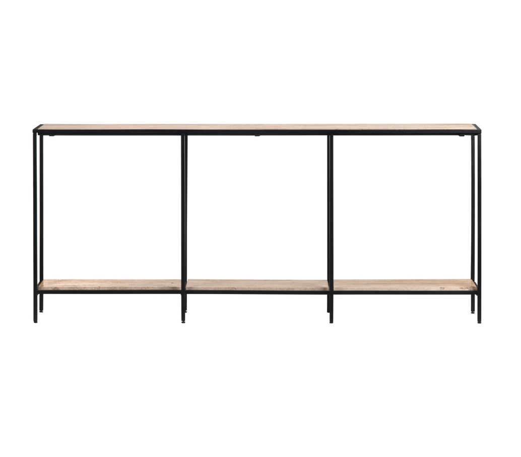 Travertine console table
