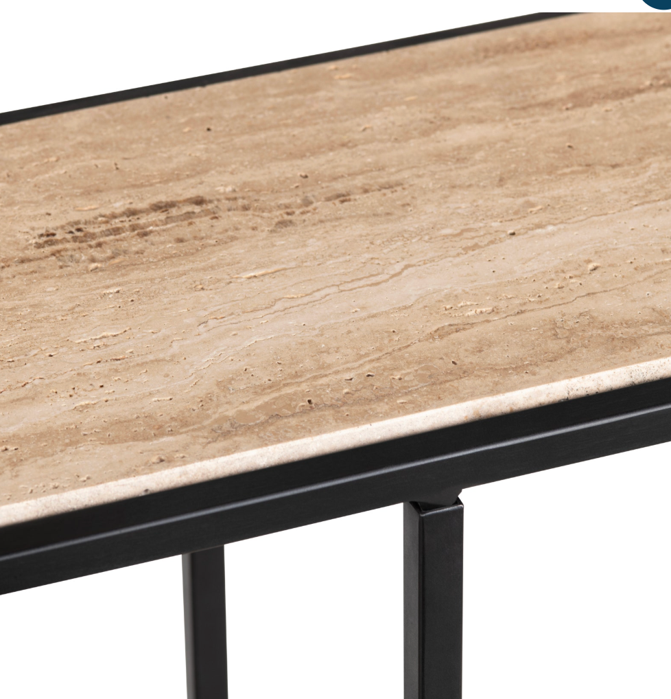 Travertine console table