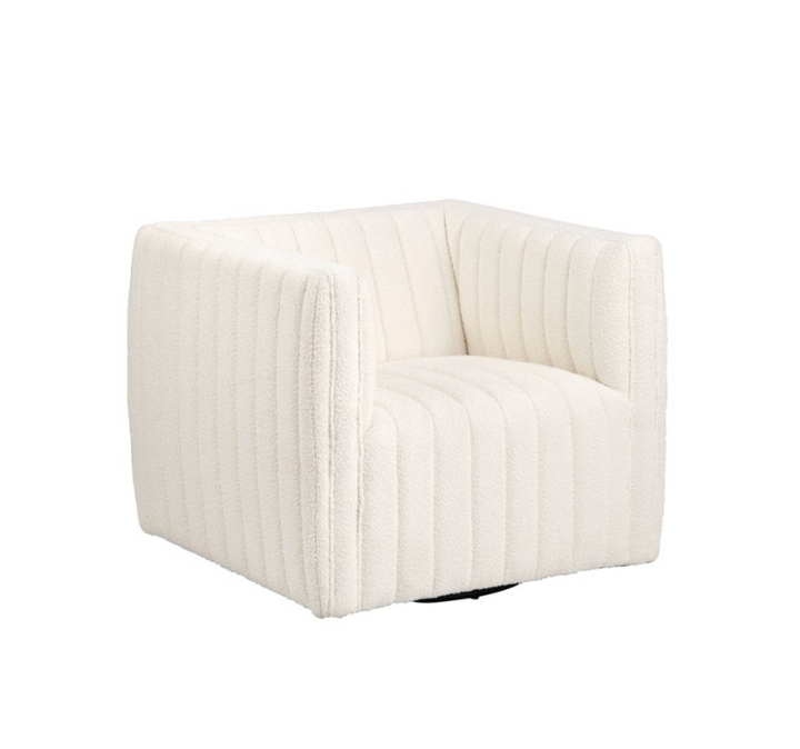 White textured accent chair 