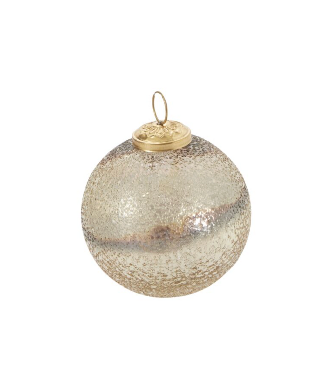 gold glass ornament with ombre finish