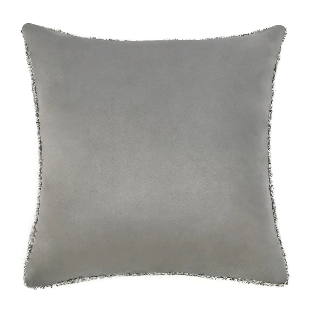 Textured gray decorative throw pillow 