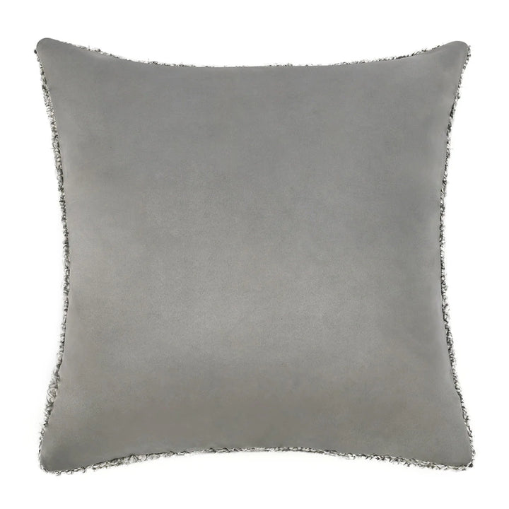 Textured gray decorative throw pillow 