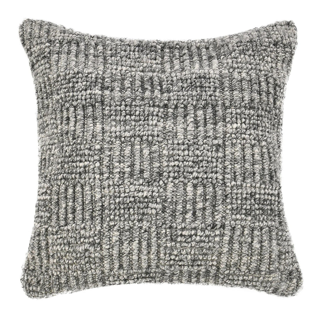Textured gray decorative throw pillow 