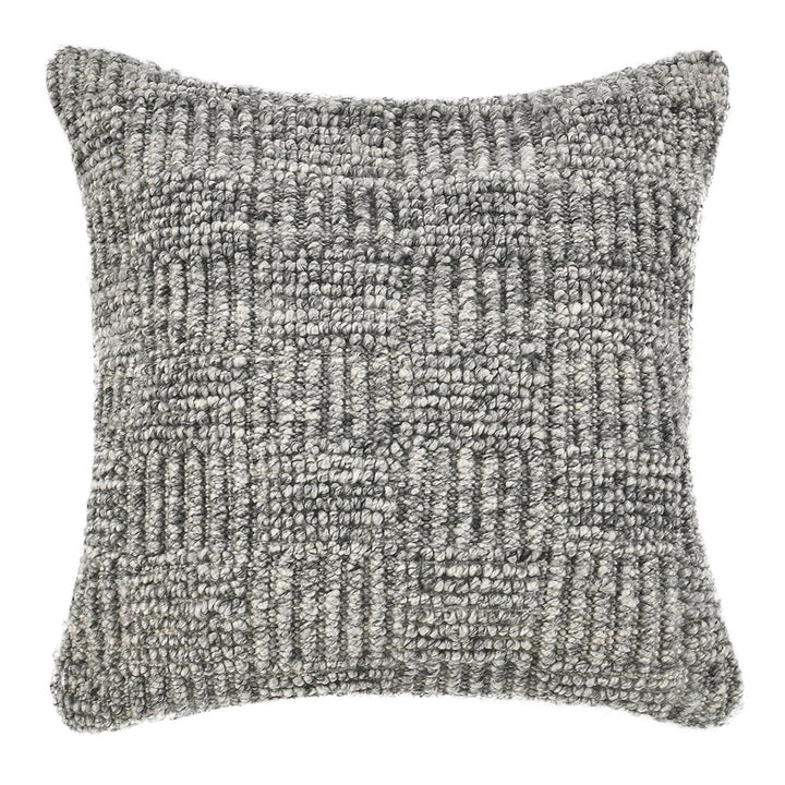 Textured gray decorative throw pillow 
