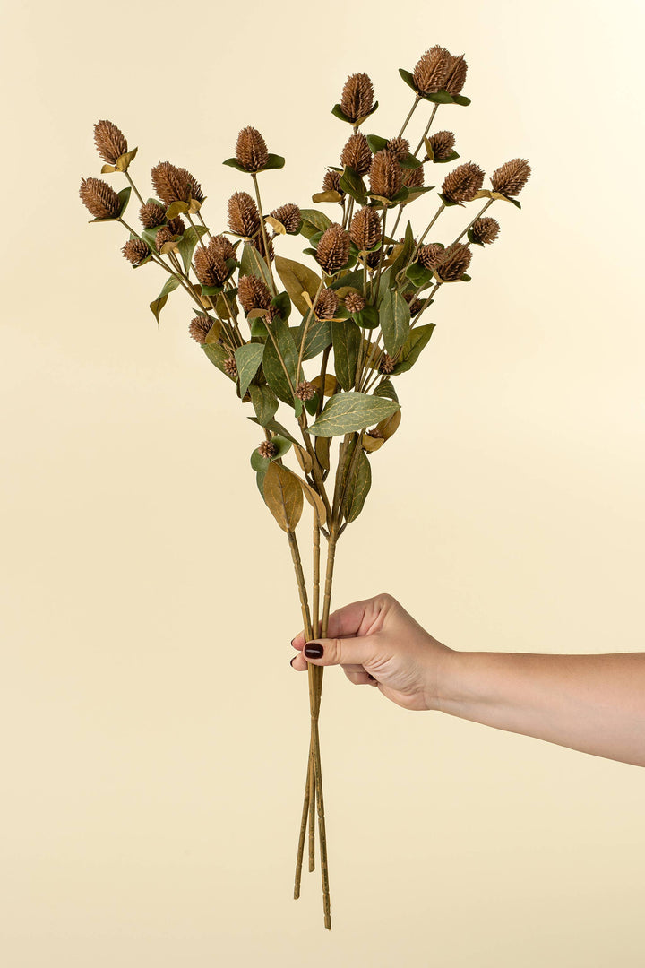 realistic artificial plant stem with dried flowers
