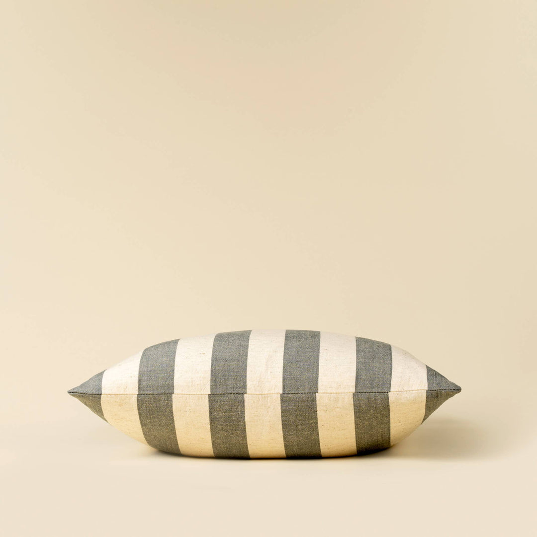 Slate Grey Wide Stripe Pillow