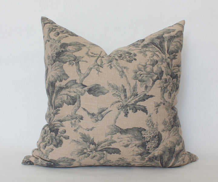 Designer Floral Lumbar, Tan Throw Pillow | Creek: 14x36