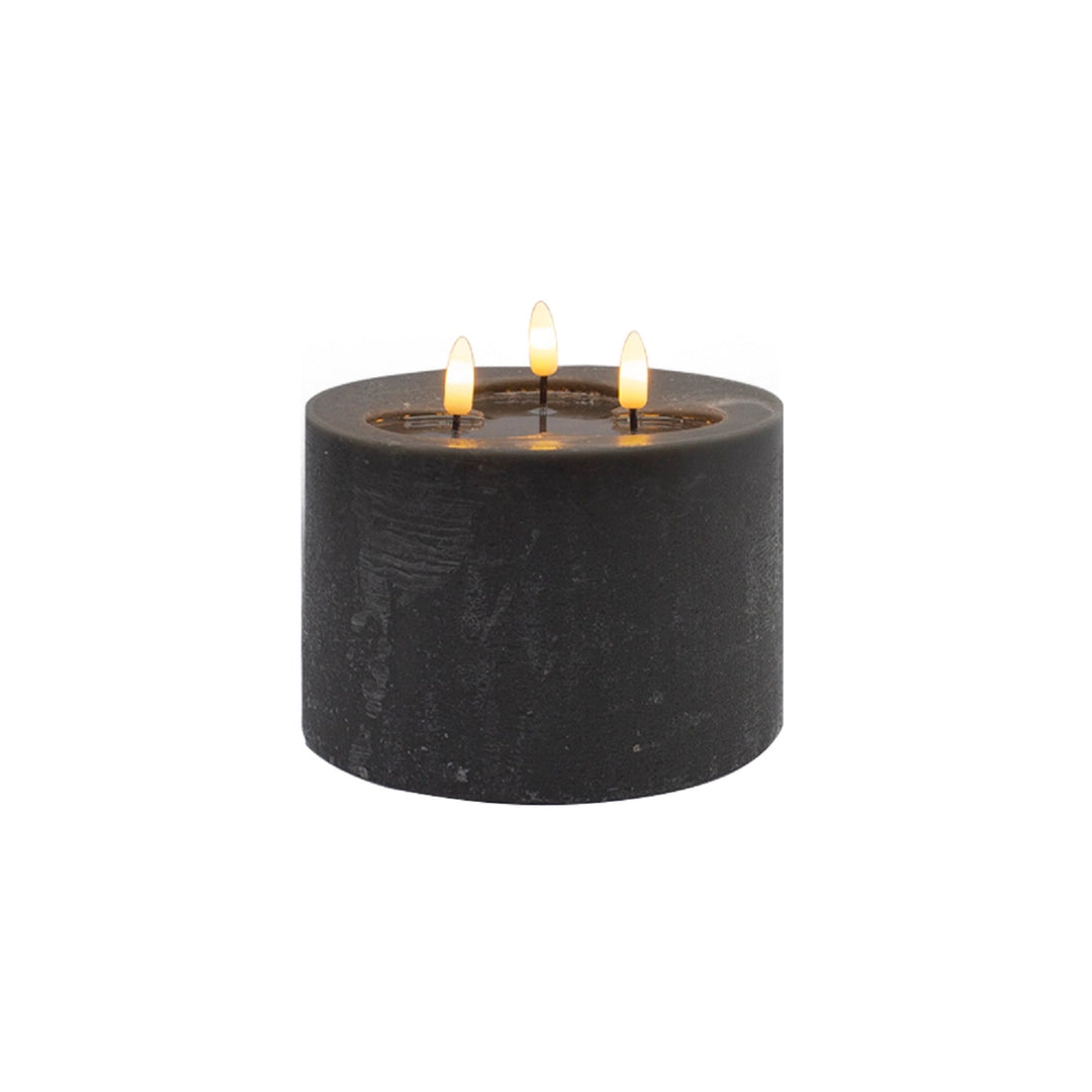 3 wick gray flameless candle