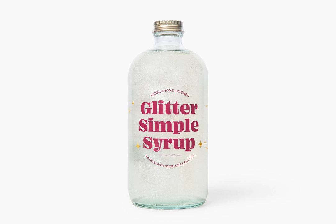 simple syrup drink mixer with edible glitter