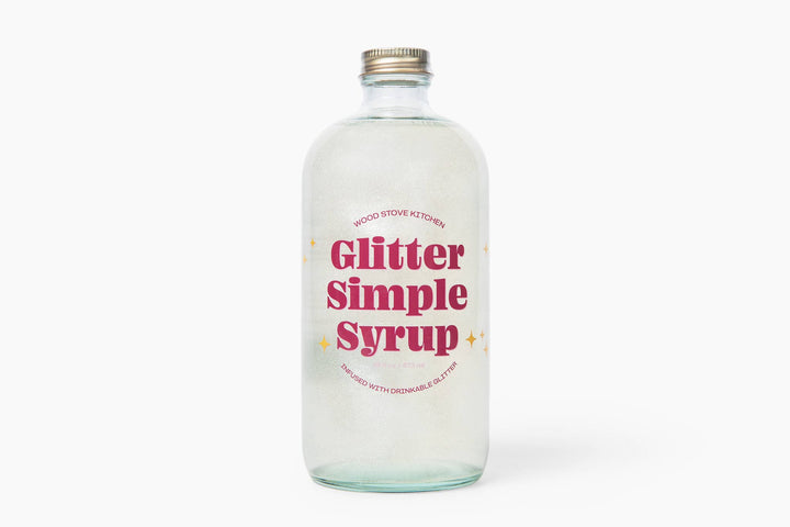 simple syrup drink mixer with edible glitter