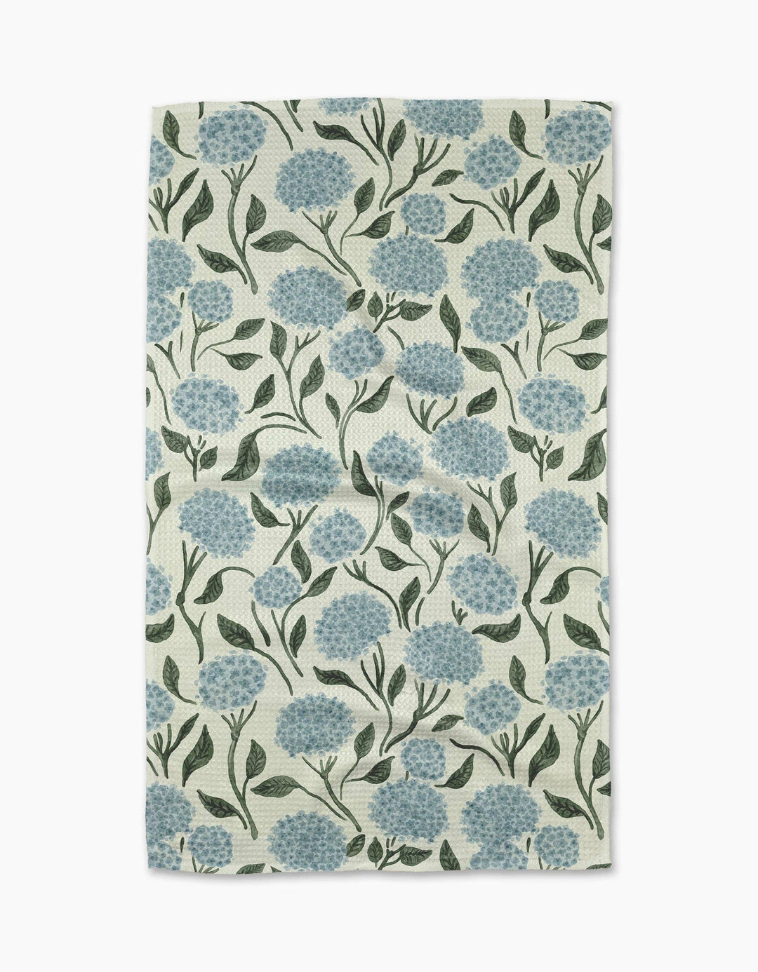 blue hydrangea patterned geometry towel