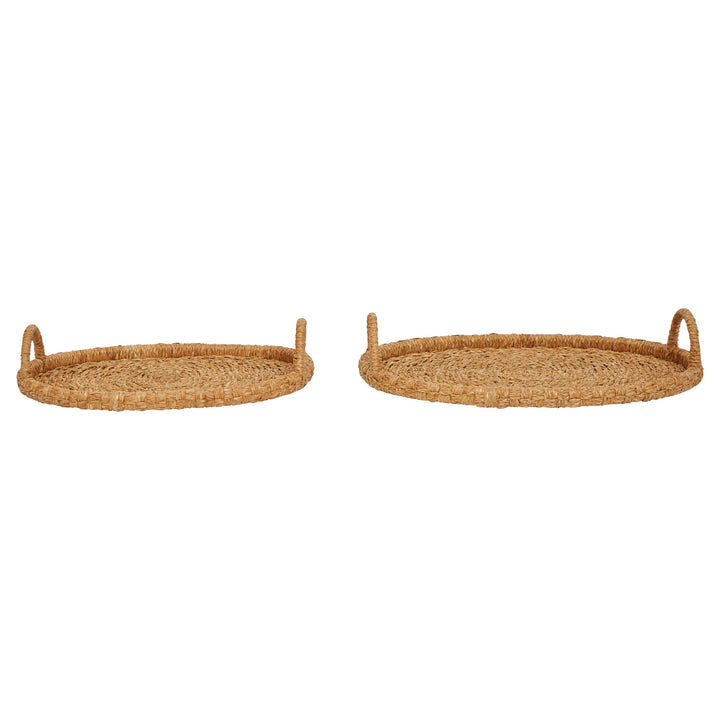 Hand-Woven Oval Trays with Handles