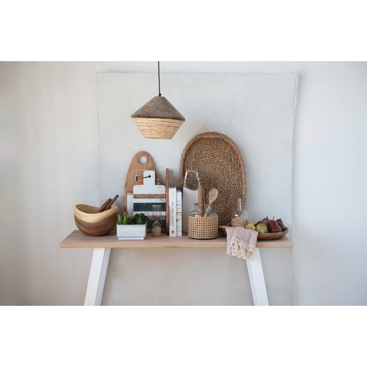 Hand-Woven Oval Trays with Handles