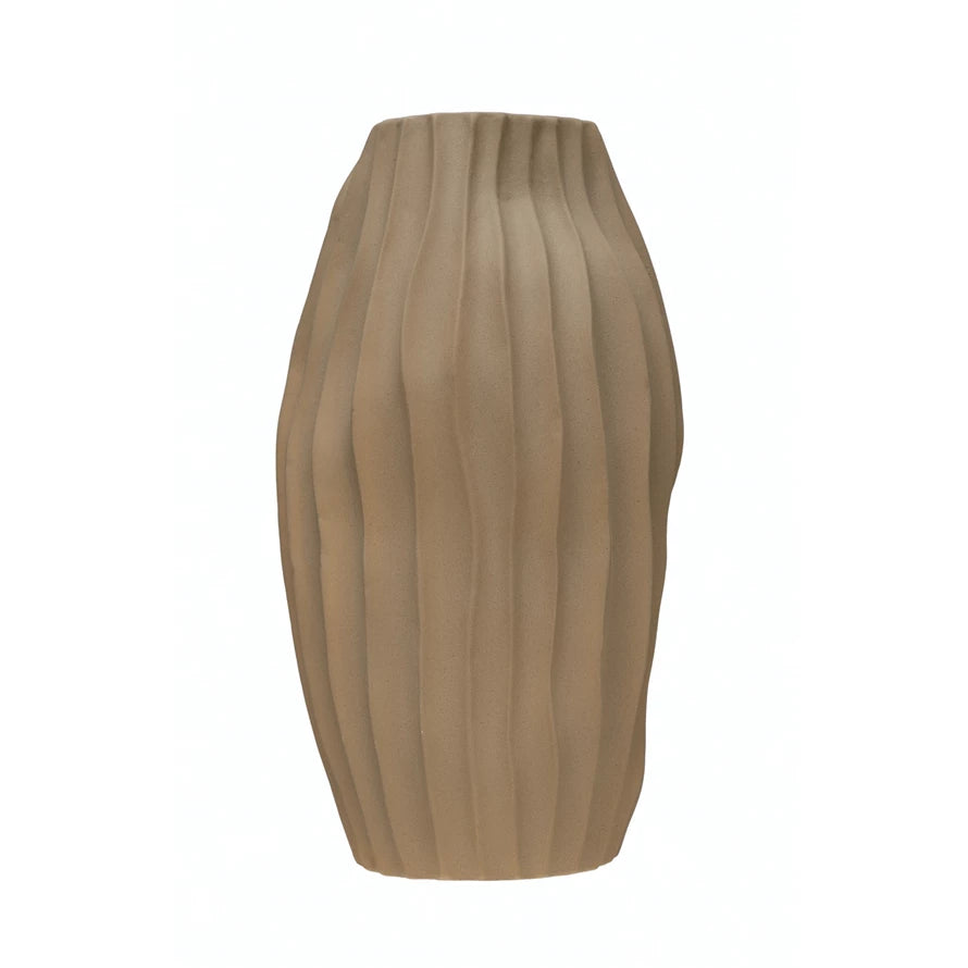 Abstract Stoneware Fluted Vase