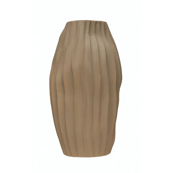 Abstract Stoneware Fluted Vase