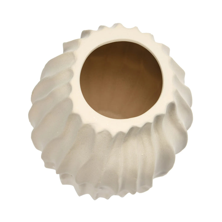 White textured vase on a white background
