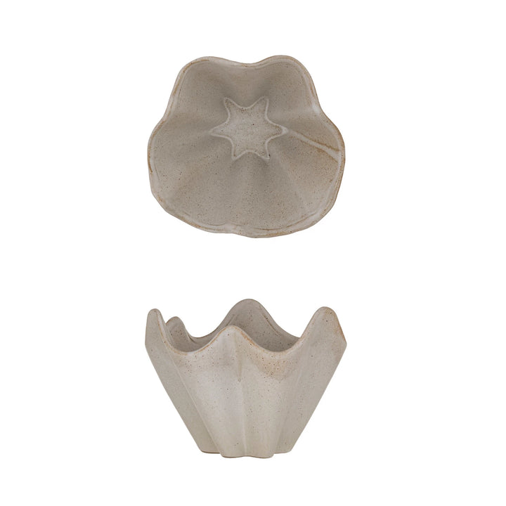 cream stoneware plated bowl