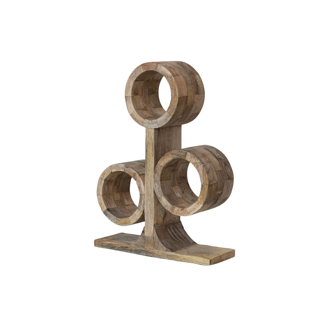 Mango Wood Circle Wine Rack