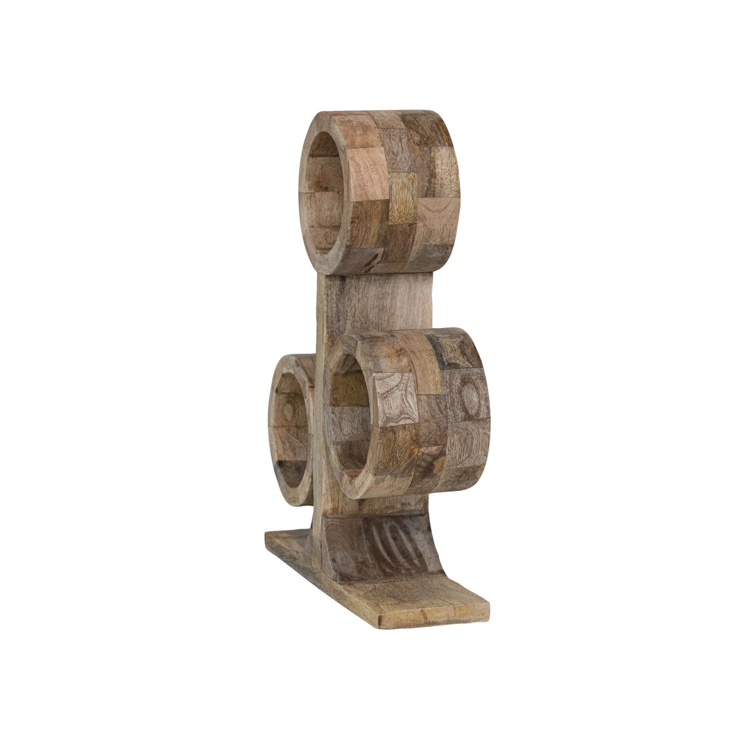 Mango Wood Circle Wine Rack