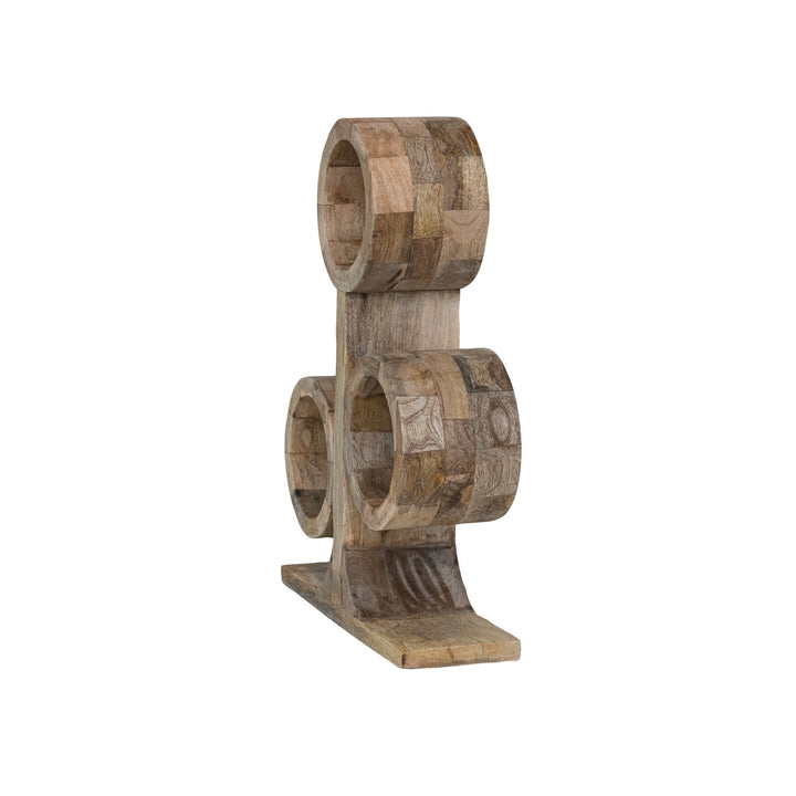 Mango Wood Circle Wine Rack