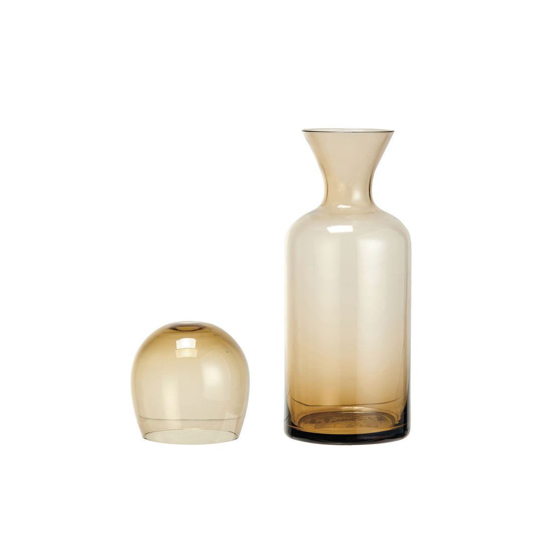 Amber Glass Carafe w/ Drinking Glass