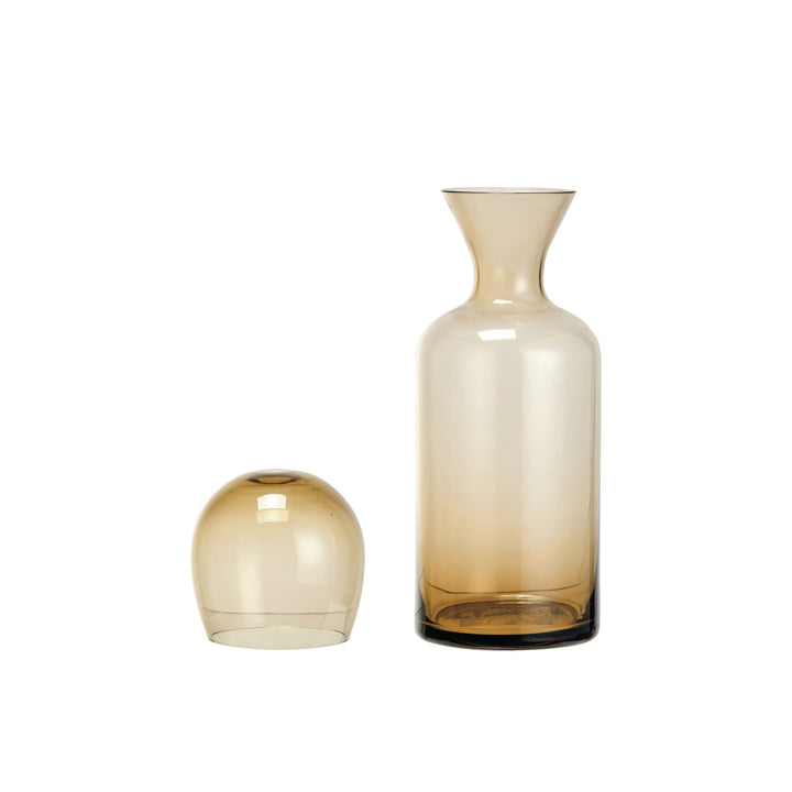 Amber Glass Carafe w/ Drinking Glass