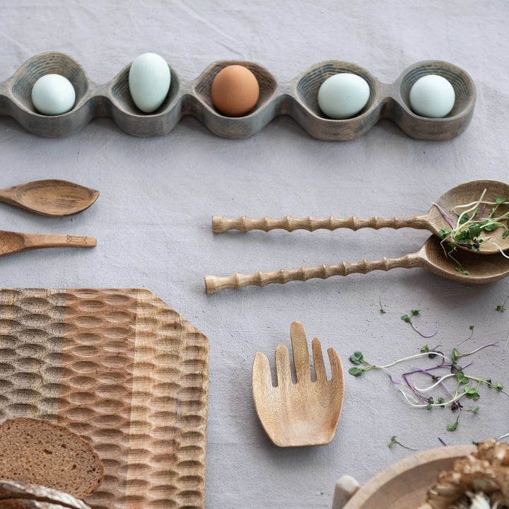 wood serving ware including wooden salad servers