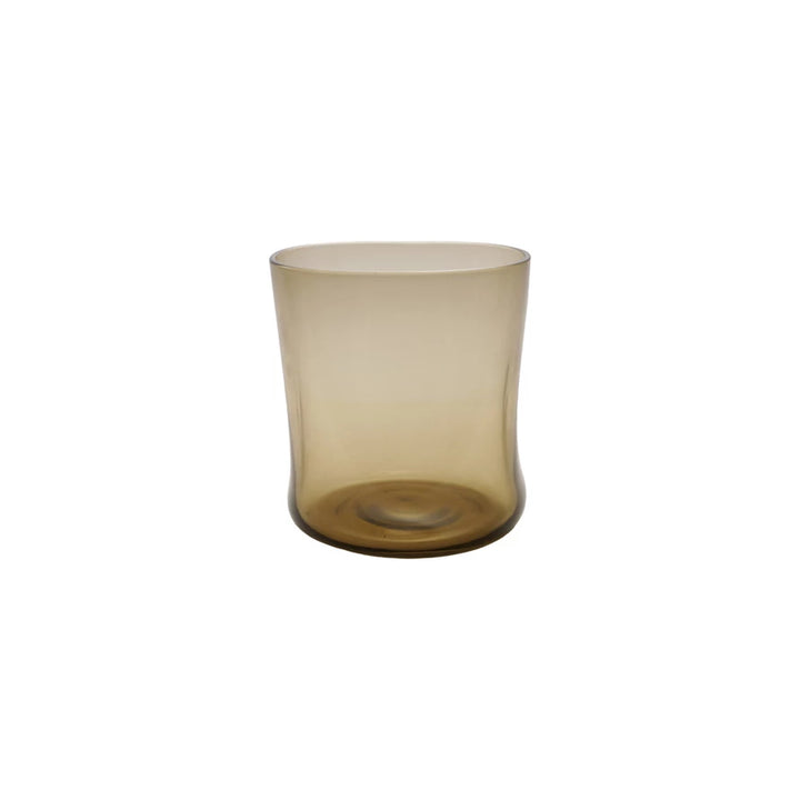 Smoked glass candle holder on a white background