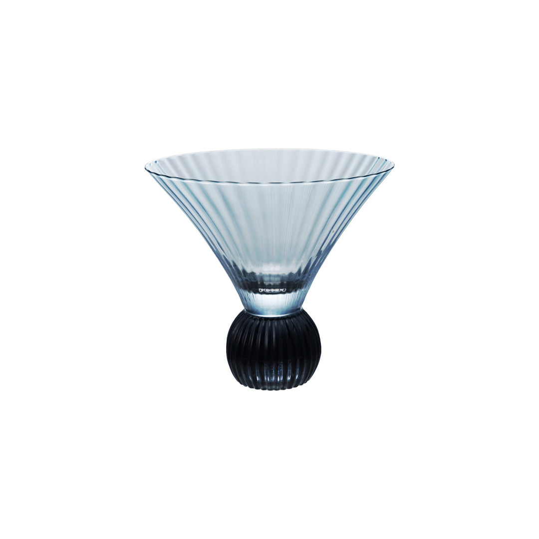 Blue Pleated Martini Glass