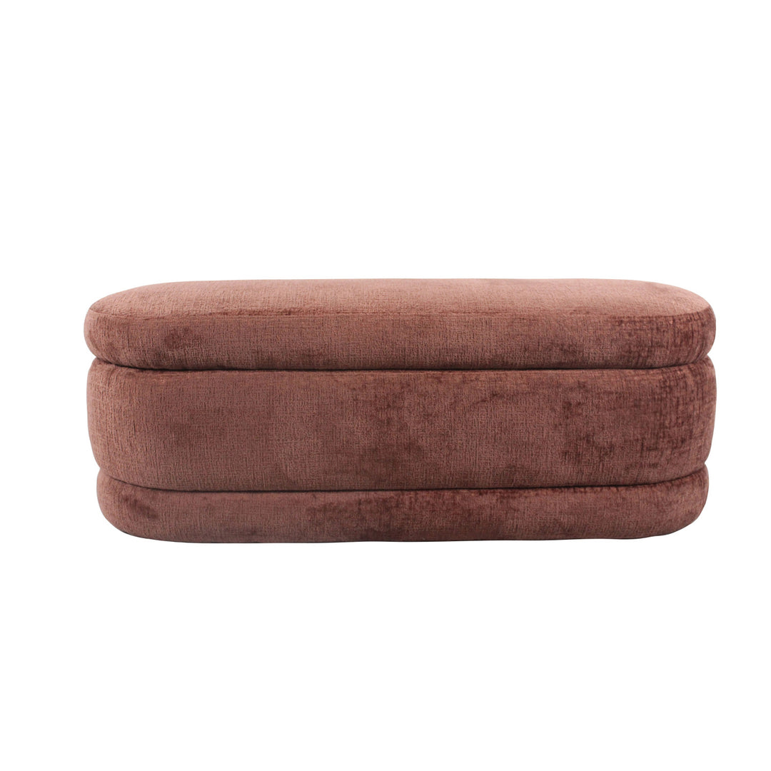 Chenille Fabric Upholstered Bench