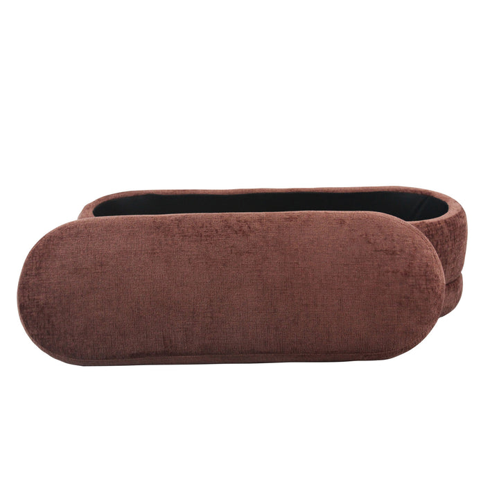 Chenille Fabric Upholstered Bench