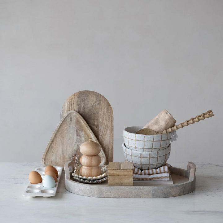 Oval Bleached Mango Wood Tray