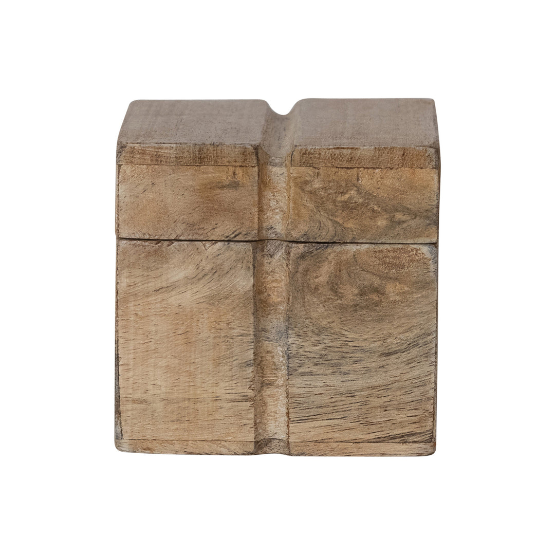 Mango Wood Carved Stripe Box