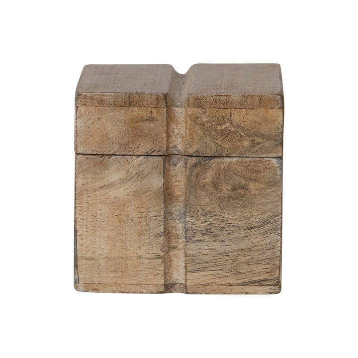 Mango Wood Carved Stripe Box