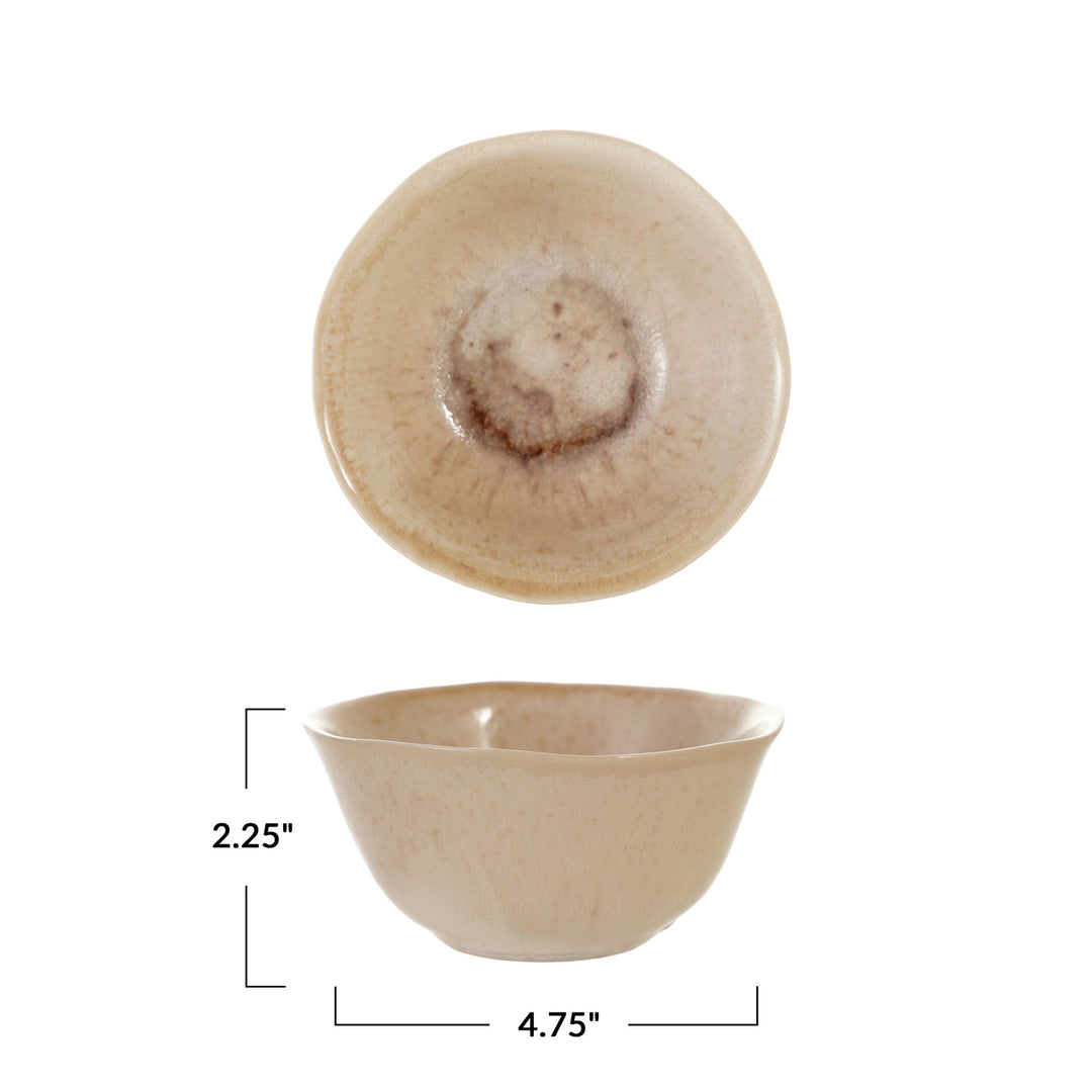 Stoneware Bowl, Reactive Crackle Glaze