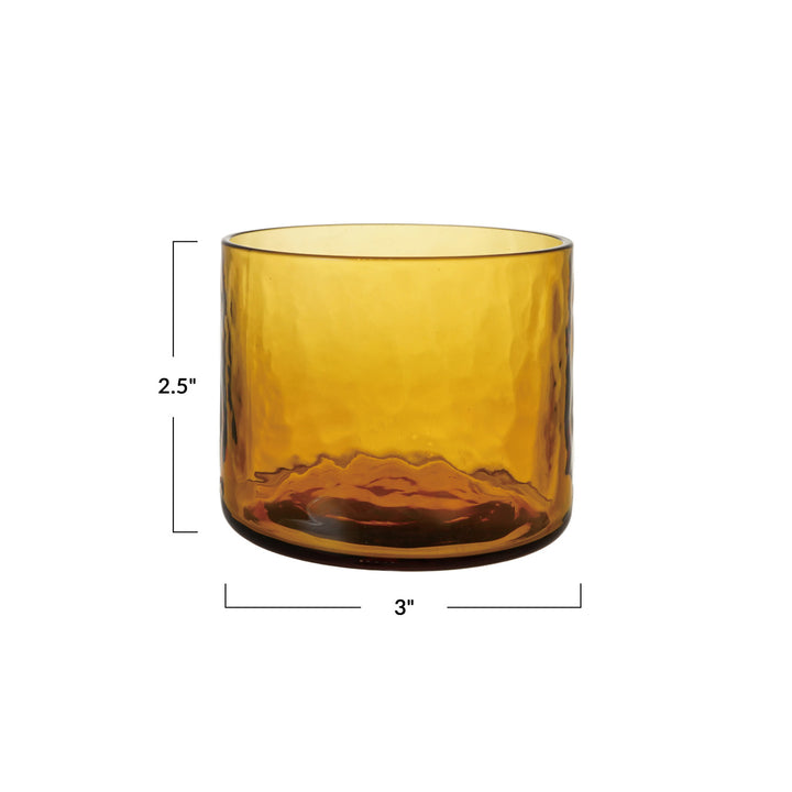 Amber 8 oz. Hammered Glass