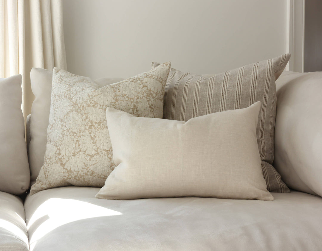 Neutral Striped Throw Pillow Cover | Landyn: 18x18