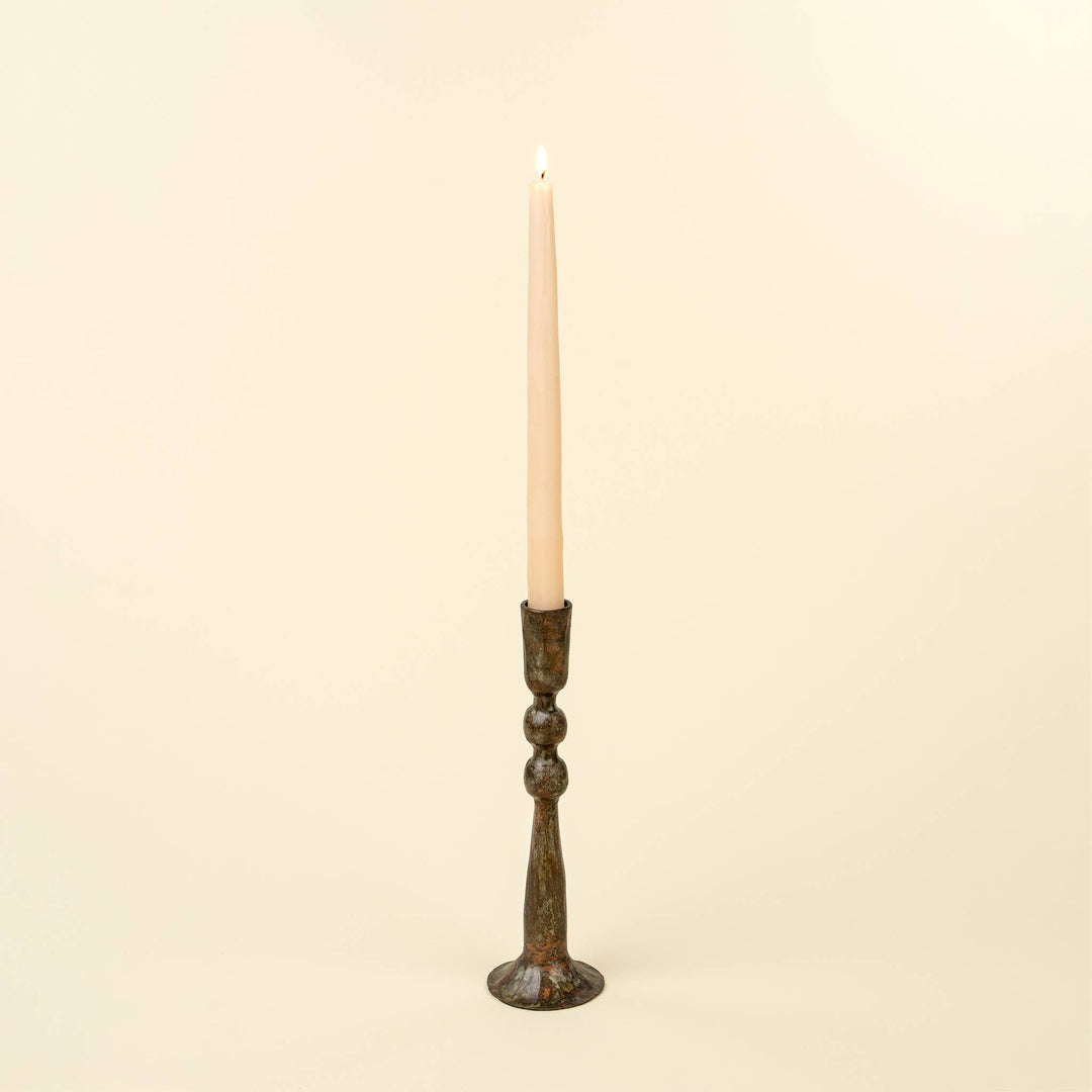 Caldera Forged Rustic Brass Candlestick